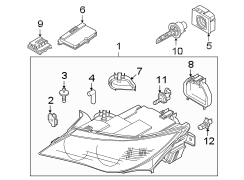 FRONT LAMPS. HEADLAMP COMPONENTS.