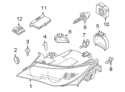 FRONT LAMPS. HEADLAMP COMPONENTS.