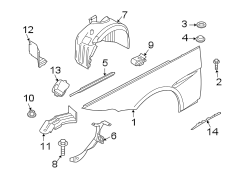 EXTERIOR TRIM. FENDER & COMPONENTS.