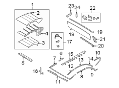 CONVERTIBLE/SOFT TOP. FRAME & COMPONENTS.