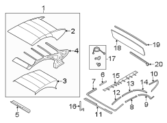 CONVERTIBLE/SOFT TOP. FRAME & COMPONENTS.