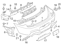 REAR BUMPER. BUMPER & COMPONENTS.