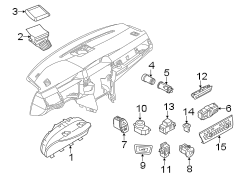 INSTRUMENT PANEL. CLUSTER & SWITCHES.