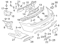 REAR BUMPER. BUMPER & COMPONENTS.