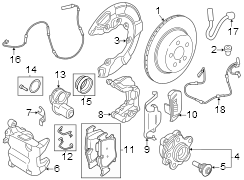 Rear suspension. Brake components.