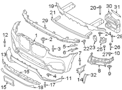 Front bumper & grille. Bumper & components.