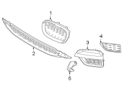 FRONT BUMPER & GRILLE. GRILLE & COMPONENTS.