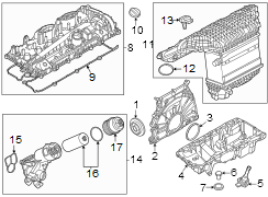 Radiator support. Engine parts.