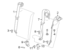 Seat Belt Lap and Shoulder Belt (Rear, Upper)