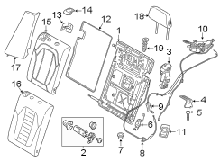 SEATS & TRACKS. REAR SEAT COMPONENTS.