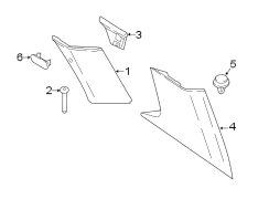 Body C-Pillar Trim Panel Bracket (Right, Upper)