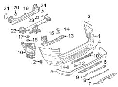 REAR BUMPER. BUMPER & COMPONENTS.