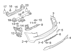 REAR BUMPER. BUMPER & COMPONENTS.