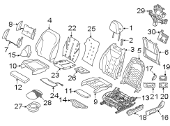 Seats & tracks. Passenger seat components.