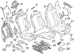 Seats & tracks. Driver seat components.