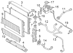 Hose. (Front, Upper, Lower). Auxiliary Radiator.