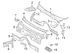 Cowl Crossmember Bracket (Left)