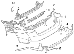 Bumper Cover Support Rail (Left, Rear)