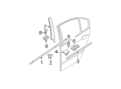 REAR DOOR. EXTERIOR TRIM.