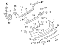 REAR BUMPER. BUMPER & COMPONENTS.