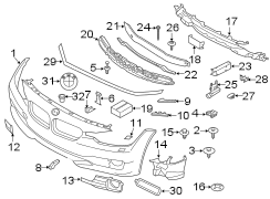 FRONT BUMPER & GRILLE. BUMPER & COMPONENTS.