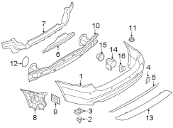 REAR BUMPER. BUMPER & COMPONENTS.