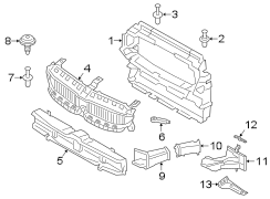 RADIATOR SUPPORT. AIR INTAKE.