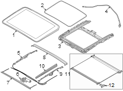 Cover shade. Sliding headliner, anthra. Sunshade. 