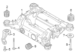 Insulator. Bearing. Drive Motor. Mount. Suspension Crossmember. (Front). A component that.