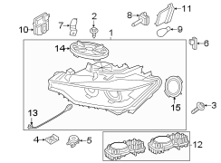 FRONT LAMPS. HEADLAMP COMPONENTS.