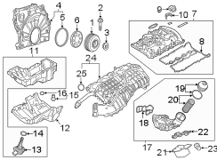 Front suspension. Engine parts.