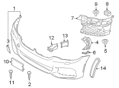 Front bumper & grille. Bumper & components.