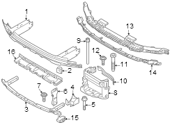 Front bumper & grille. Bumper & components.