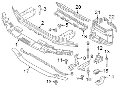 Front bumper & grille. Bumper & components.