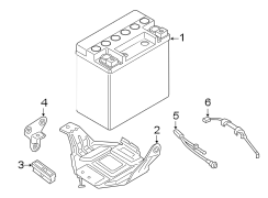 Battery. Suspension components.