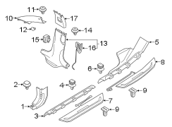 Door Pillar Post Trim Set (Lower)