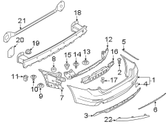 Rear bumper. Bumper & components.