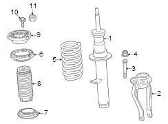 Front suspension. Struts & components.
