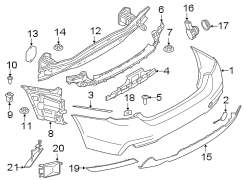 Rear bumper. Bumper & components.