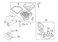 Air. Filter. Housing. cleaner Assembly. Intake muffler. Air Filter and Housing.