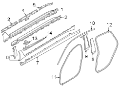 Body B-Pillar Molding (Left, Front)