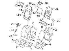 Seats & tracks. Front seat components.