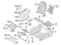 Seats & tracks. Front seat components.