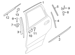 Rear door. Exterior trim.