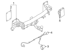 Rear bumper. Trailer hitch components.