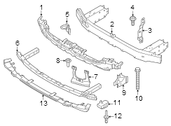 Front bumper & grille. Bumper & components.