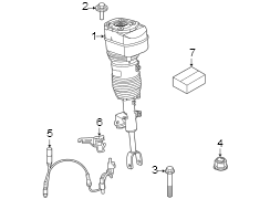 Air suspension strut. (Right). Part has related.