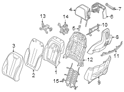 Seats & tracks. Driver seat components.