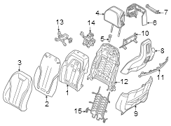 Seats & tracks. Driver seat components.