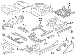 Seats & tracks. Driver seat components.